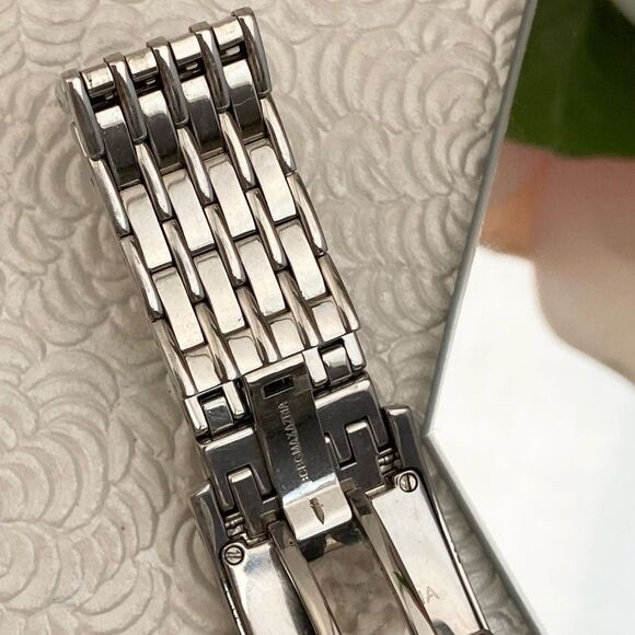 BCBGMaxAzria Stainless Steel Tank Style Dress Watch Roman Numerals - Picture 15 of 16